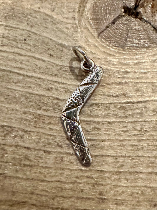 Vintage Boomerang 925 Silver Charm Pendant