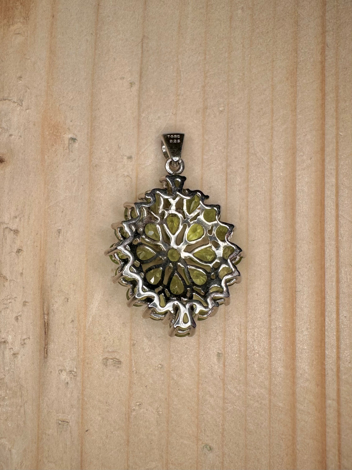 Peridot Cluster 925 Sterling Silver Pendant