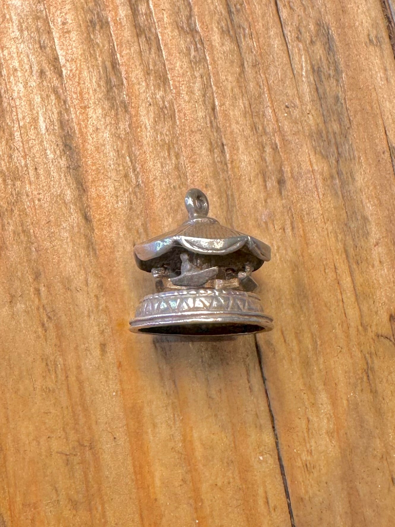 Carousel Articulated Spinning 925 Sterling Silver Charm Pendant