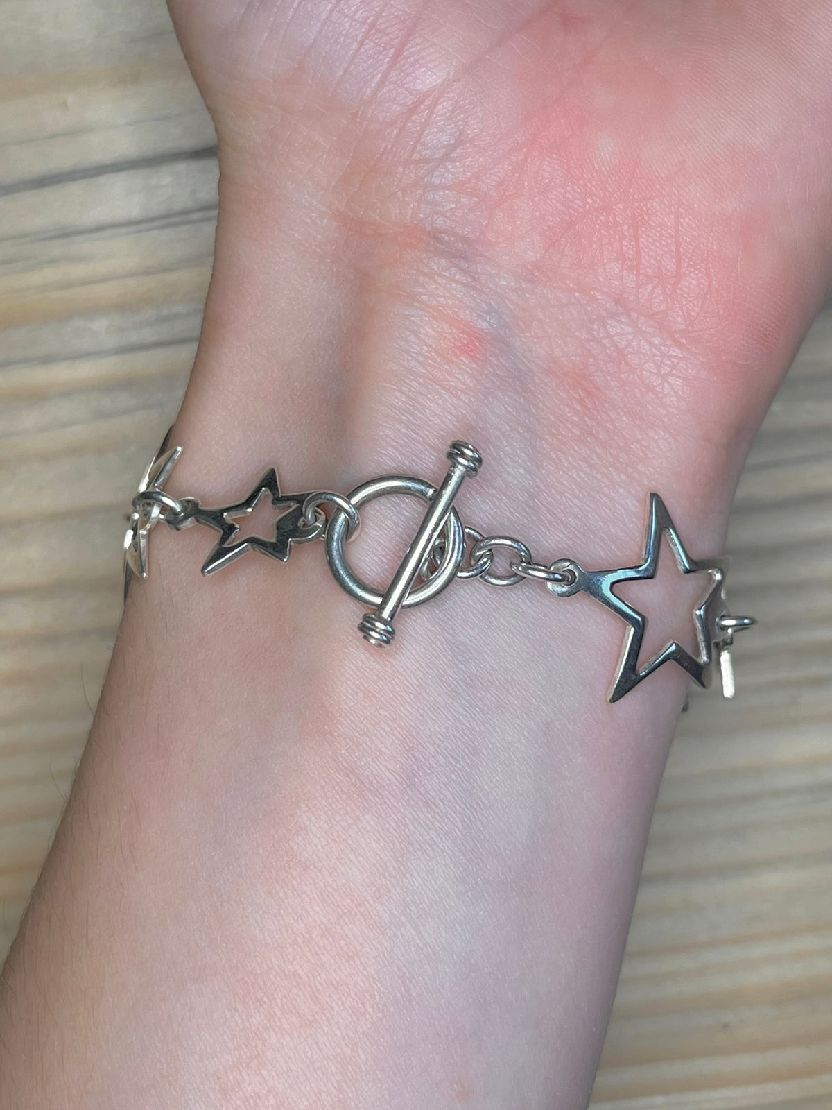 Star T-Bar Toggle 925 Sterling Silver 7 inch Bracelet