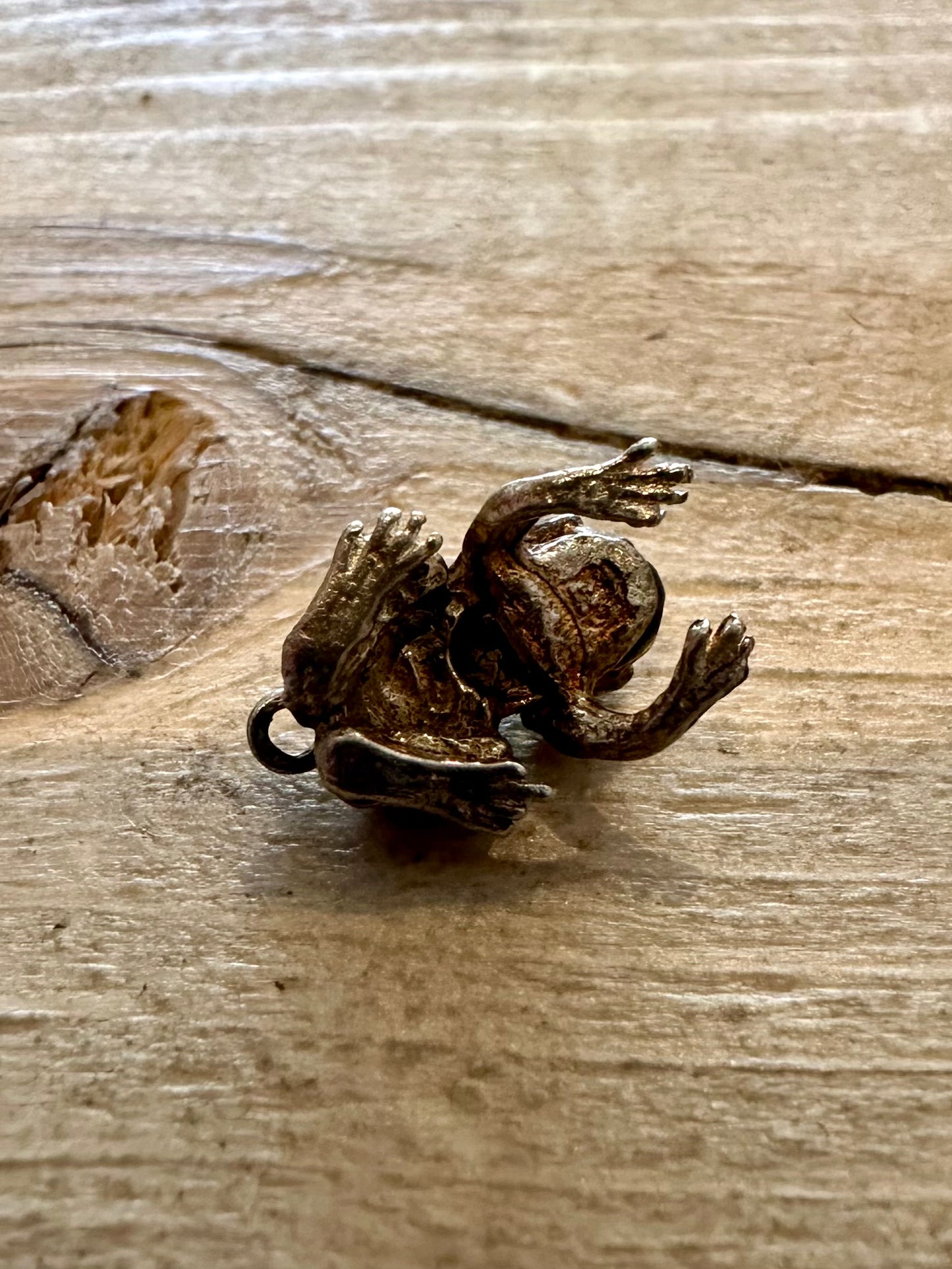 Vintage Frog 925 Silver Charm Pendant