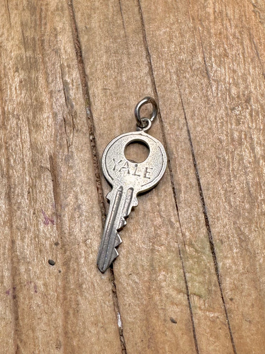 Vintage 1964 Yale Key 925 Sterling Silver Hallmarked Charm Pendant