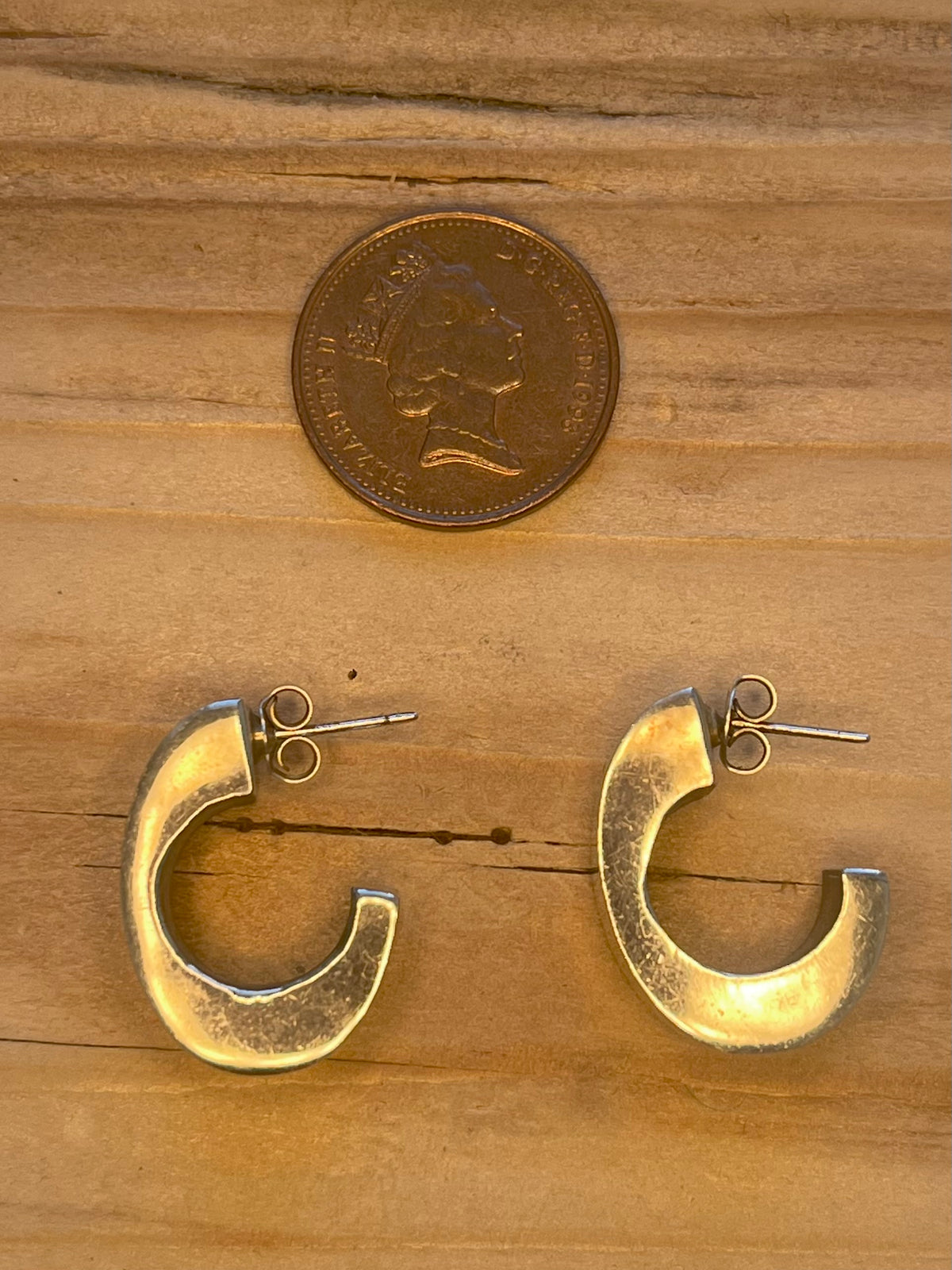 Abstract Chunky Half Hoop 925 Sterling Silver Earrings