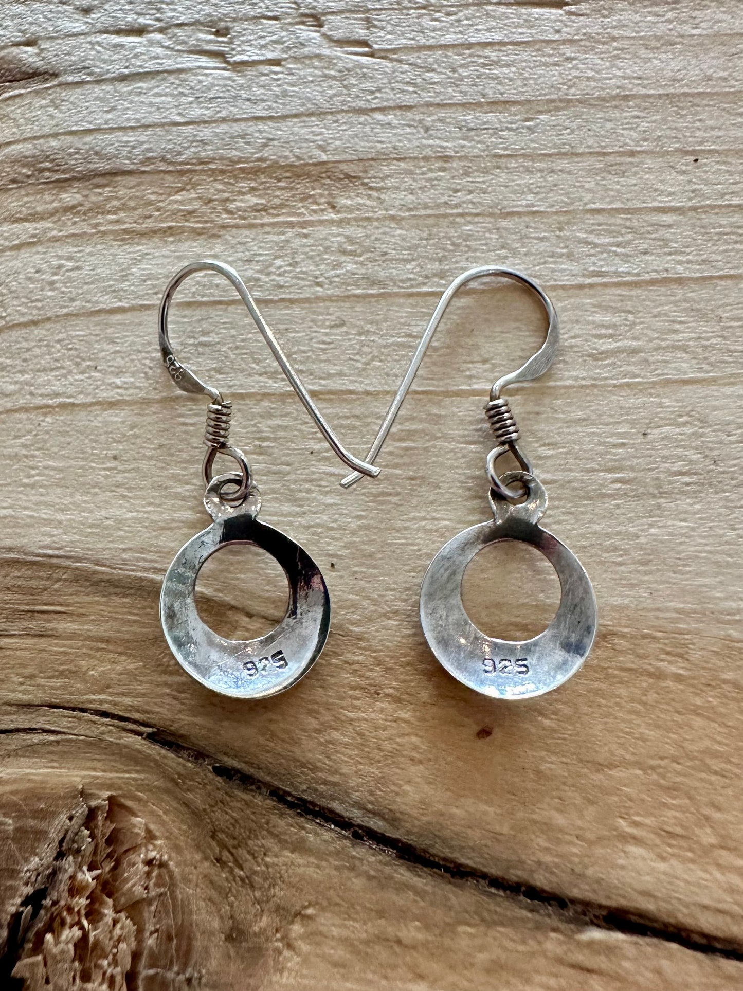 Modern Circle Shaped 925 Silver Earrings