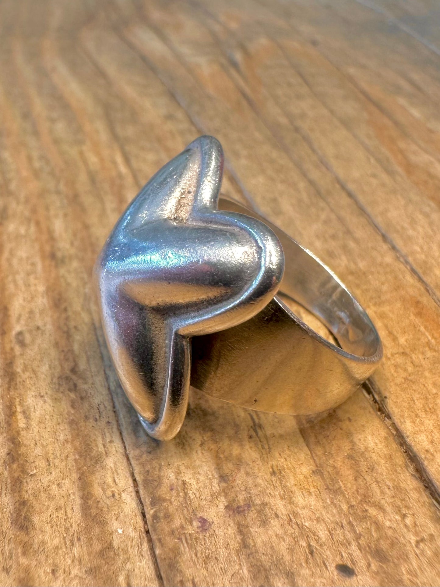Chunky Cross 925 Sterling Silver Size M1/2 Ring