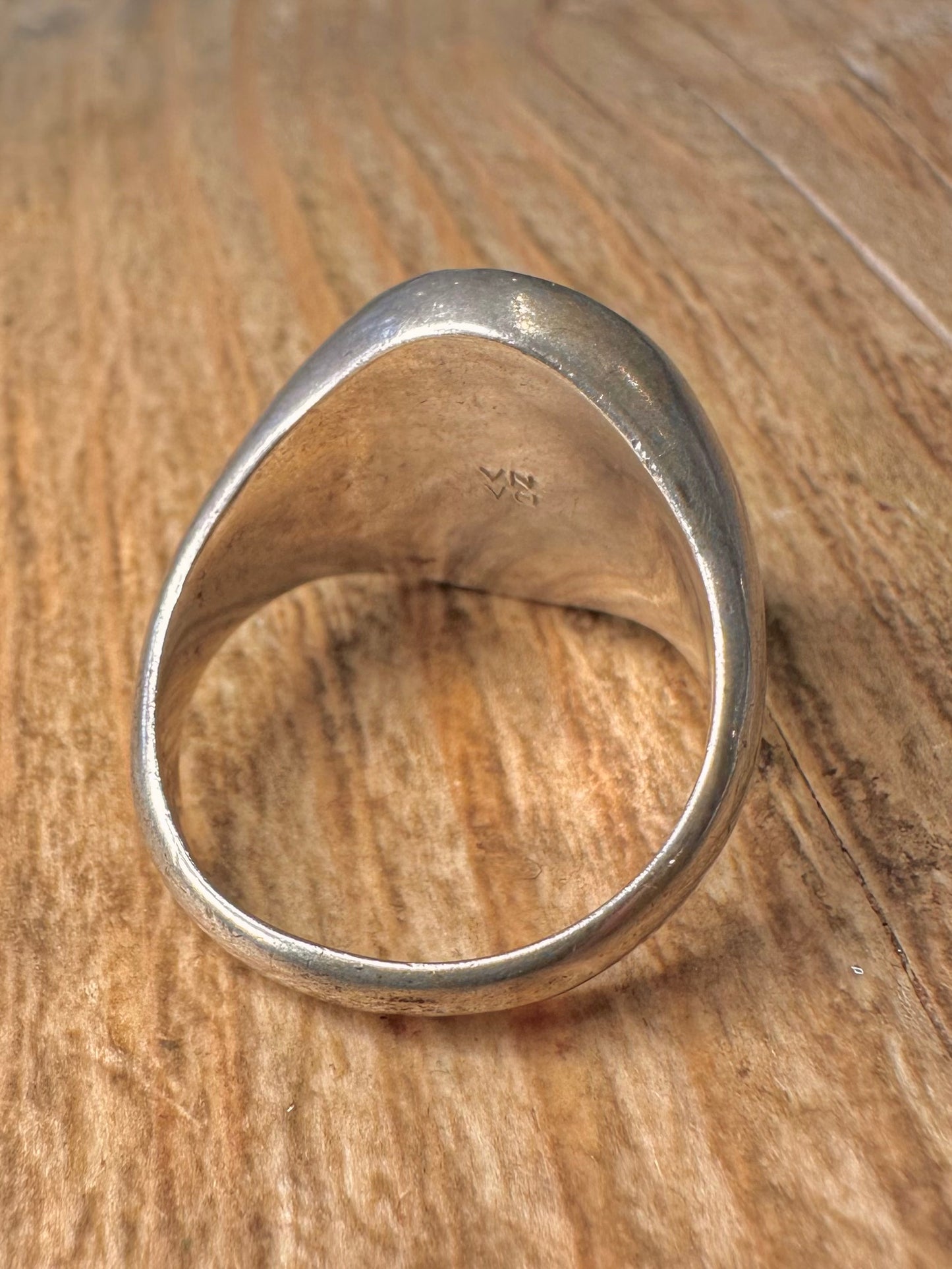 Vintage 1960’s Masonic Vitreous Enamel Signet Maker Dana 925 Sterling Silver Size V Ring