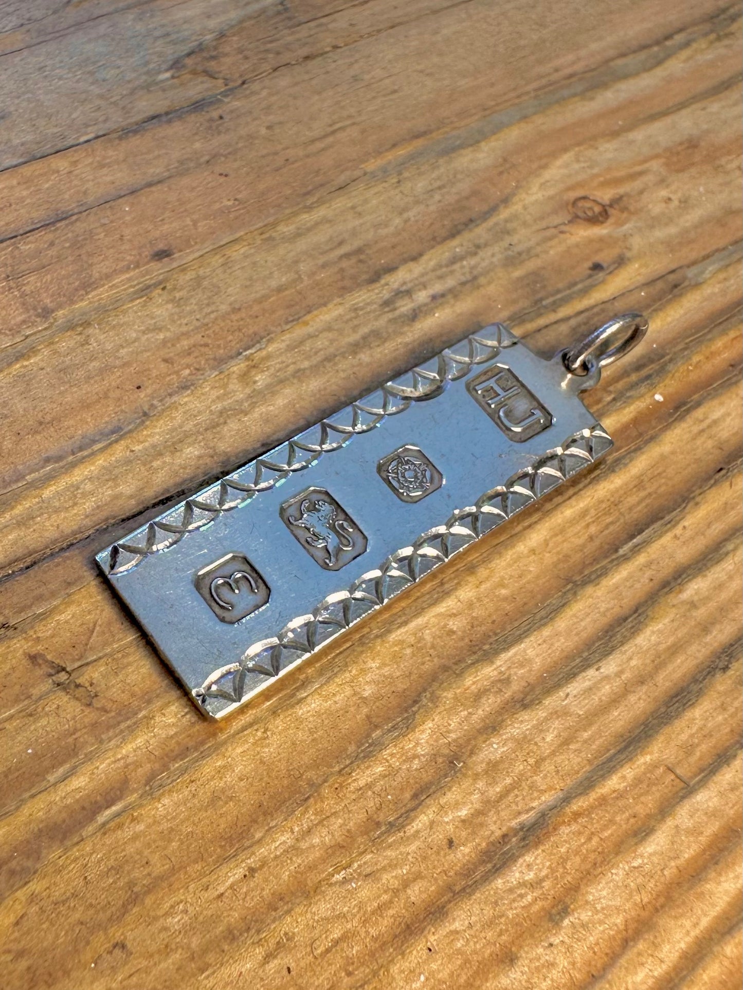 Ingot 1979 Textured Sheffield 925 925 Sterling Silver Pendant