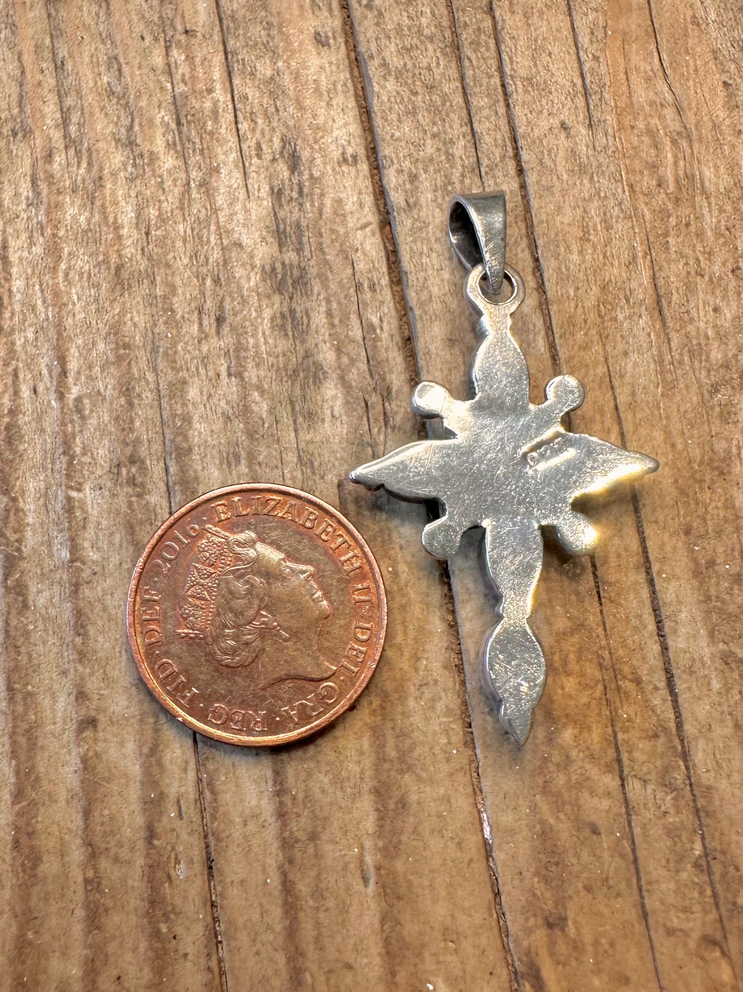 Rose Quarts Cross 925 Sterling Silver Pendant