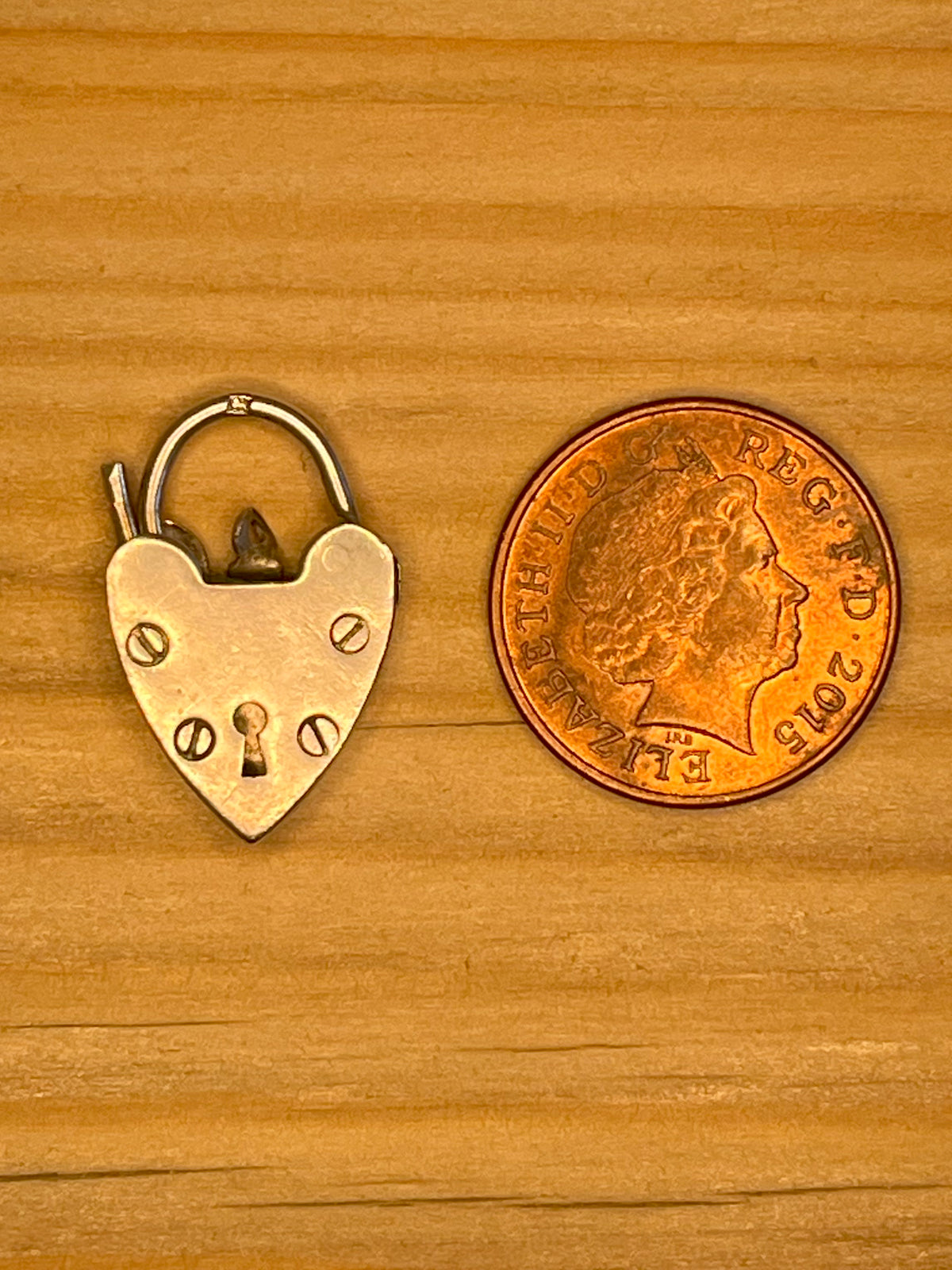 Heart Padlock 1965 Hallmark D&BS Birmingham 925 Sterling Silver Pendant