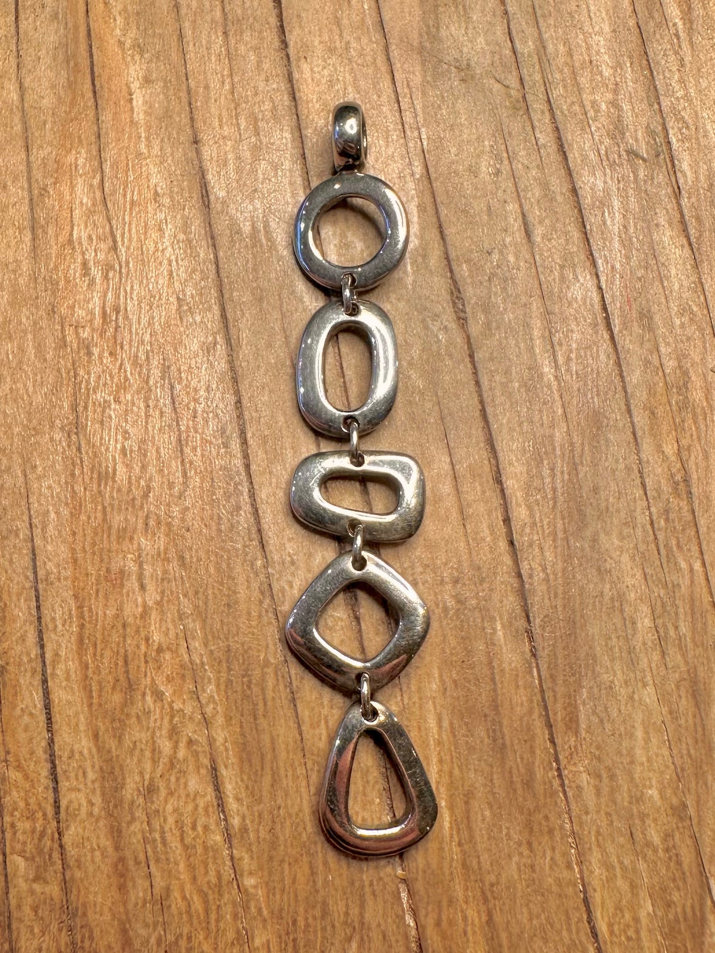 Modernist Abstract Shapes 925 Sterling Silver Pendant