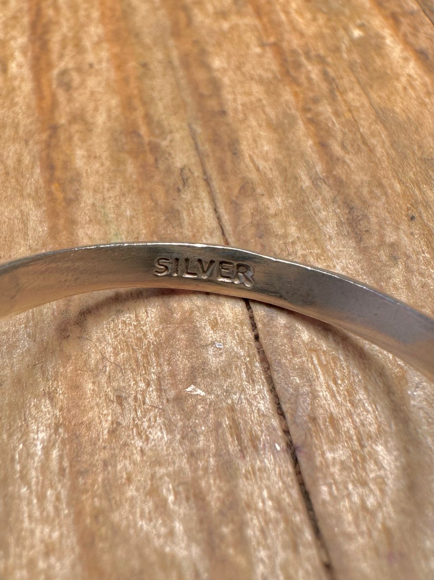 Vintage Engraved Wishbone 925 Sterling Silver Size Q Ring