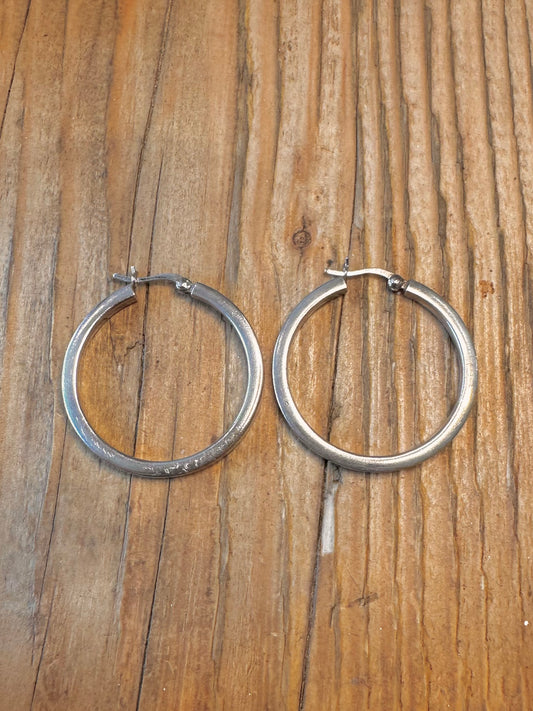 Chunky Hoops 925 Sterling Silver Earrings