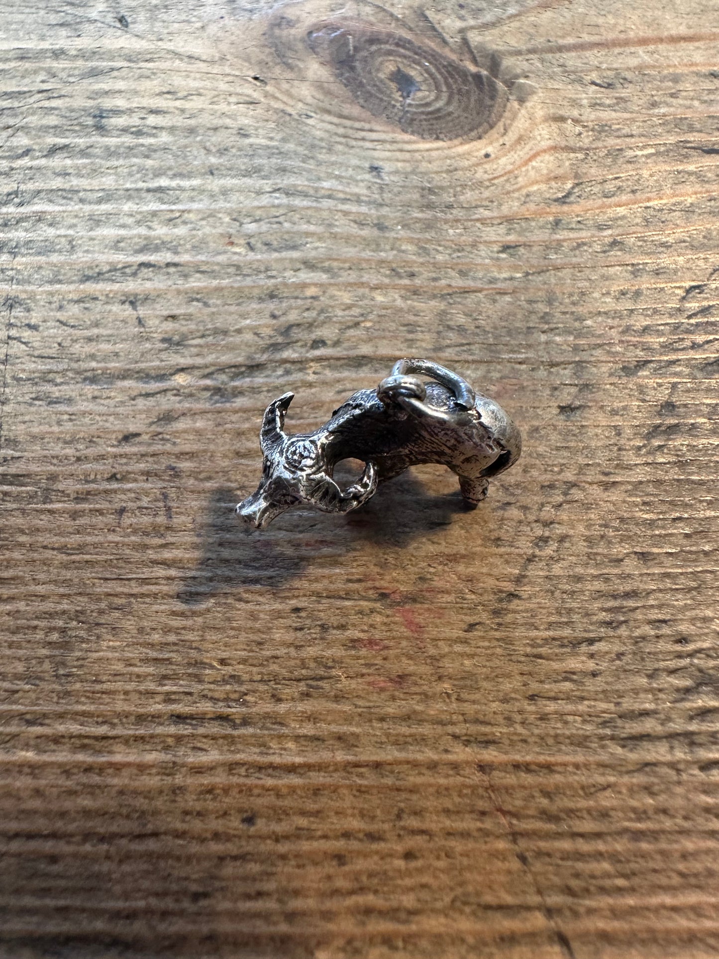 Vintage Bull 925 Silver Charm Pendant