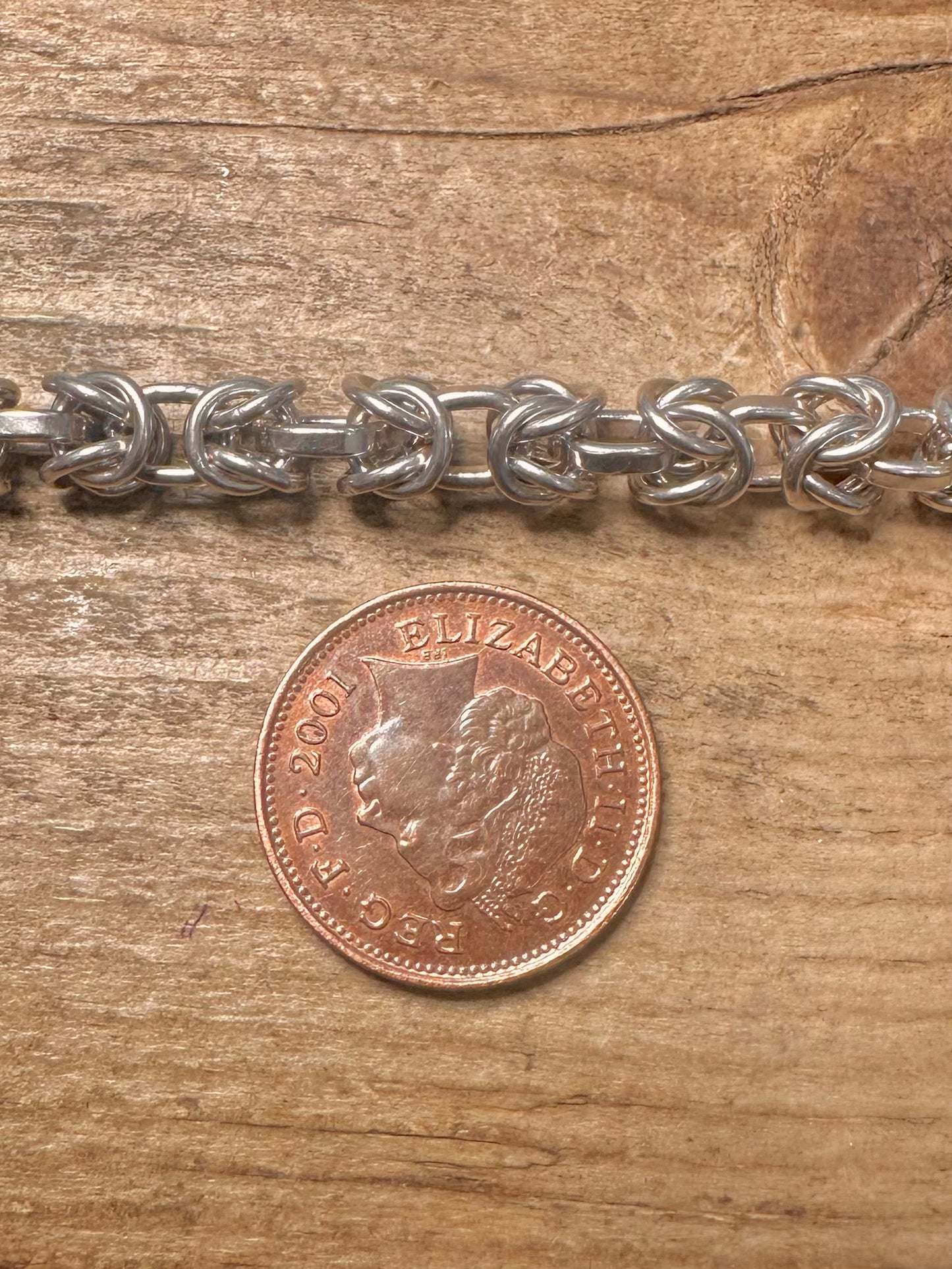 Vintage Byzantine Link Chunky 925 Silver 17.5 inch Necklace