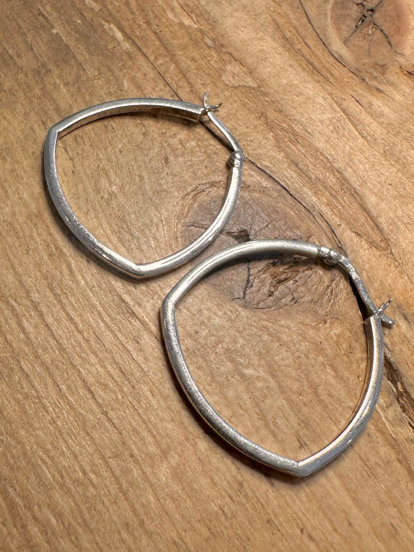 Abstract Triangle Hoops 925 Silver Earrings