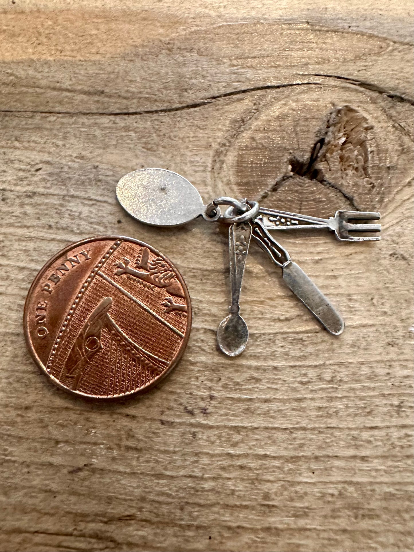 Vintage Guarantee Table Ware Cutlery 925 Silver Charm Pendant