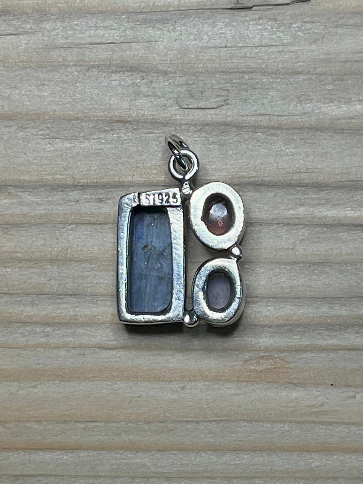 Multi Gemstone Rectangle and Oval 925 Marked Si Sterling Silver Pendant