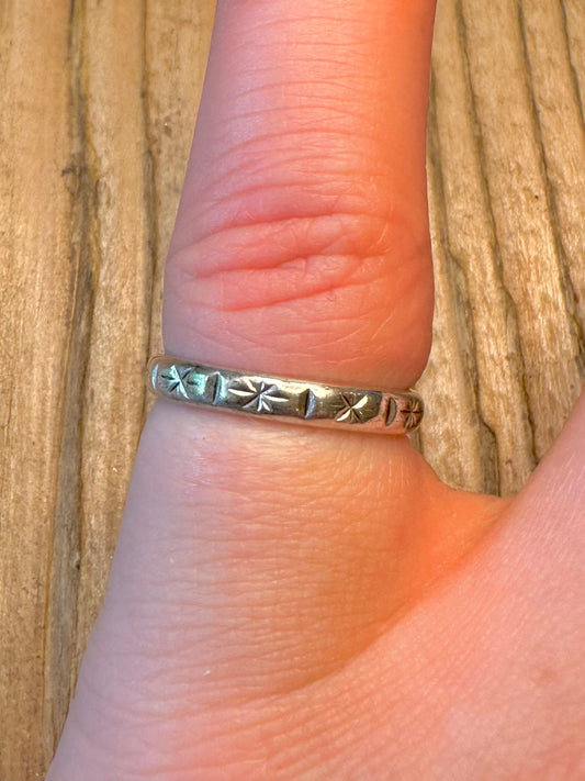 Star Band 925 Sterling Silver Size K Ring