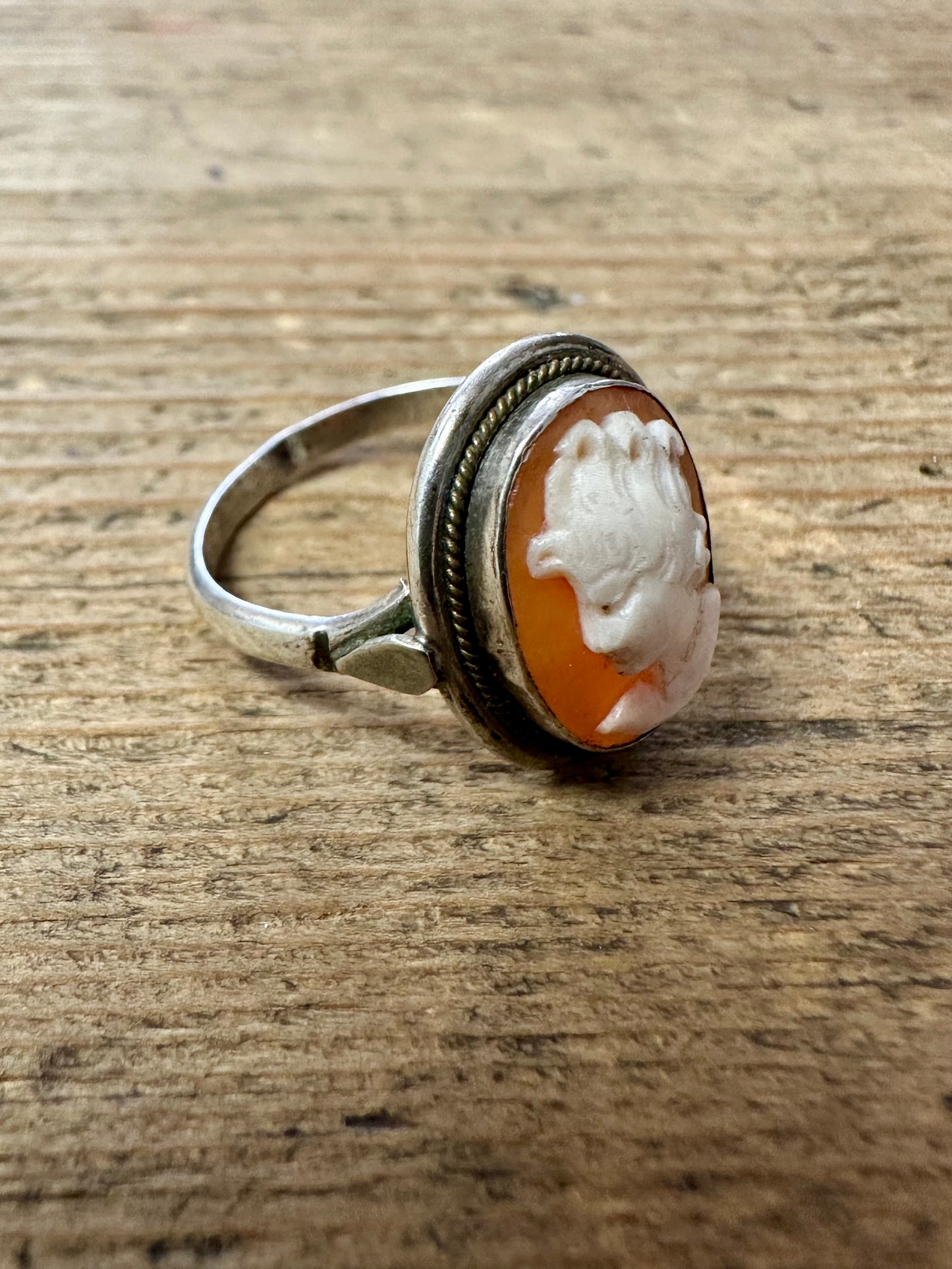 Vintage Cameo 800 Silver Size L Ring