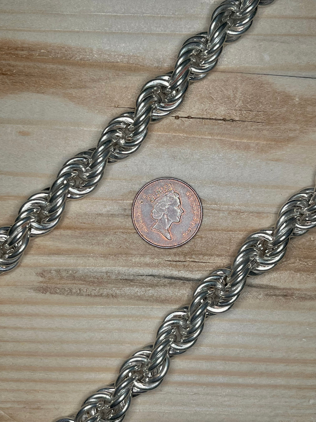 Chunky Twisted Rope Chain 925 ITALY Sterling Silver 16.5 inch Necklace