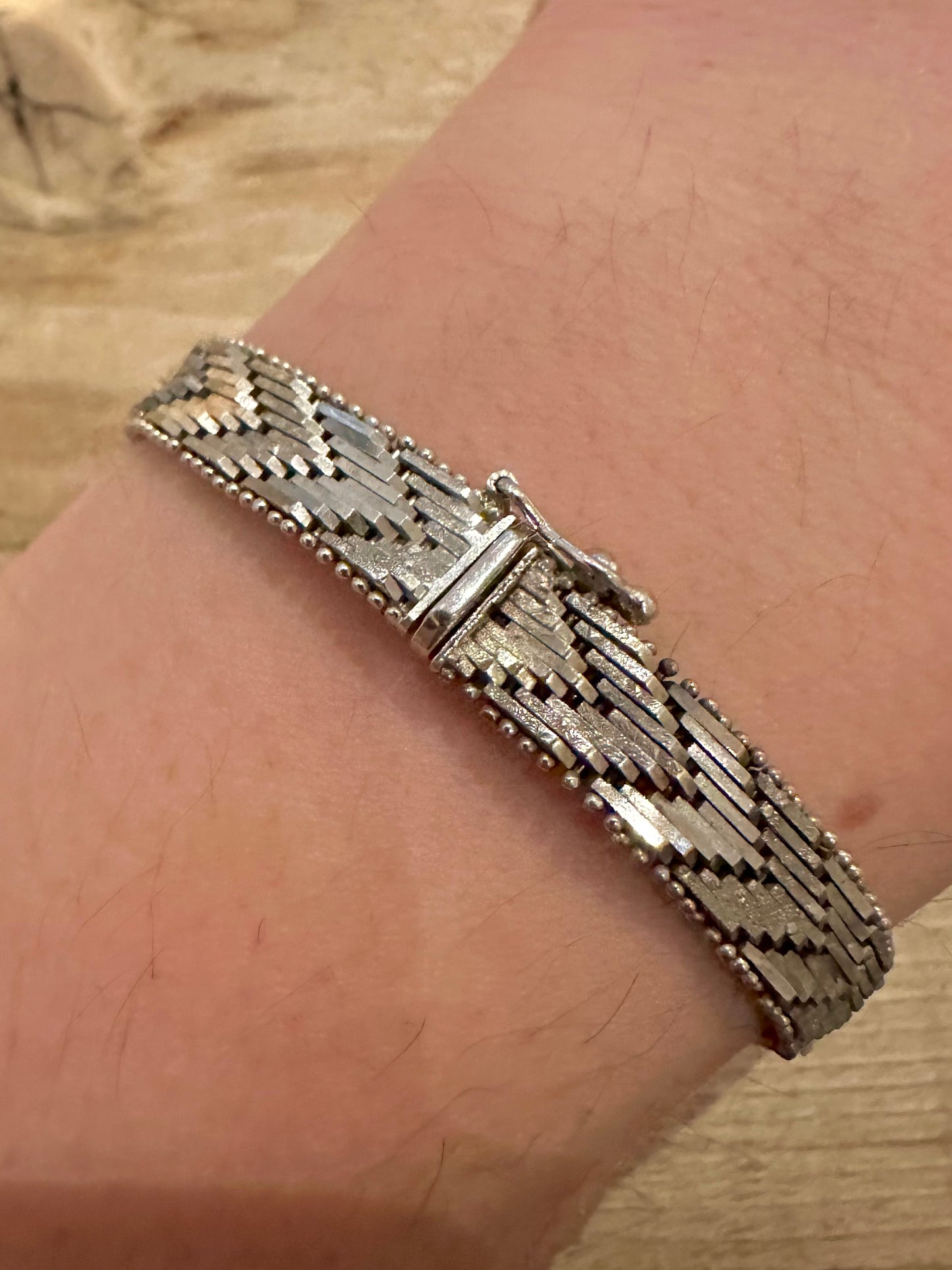 Vintage Woven 925 Silver 7 inch Bracelet