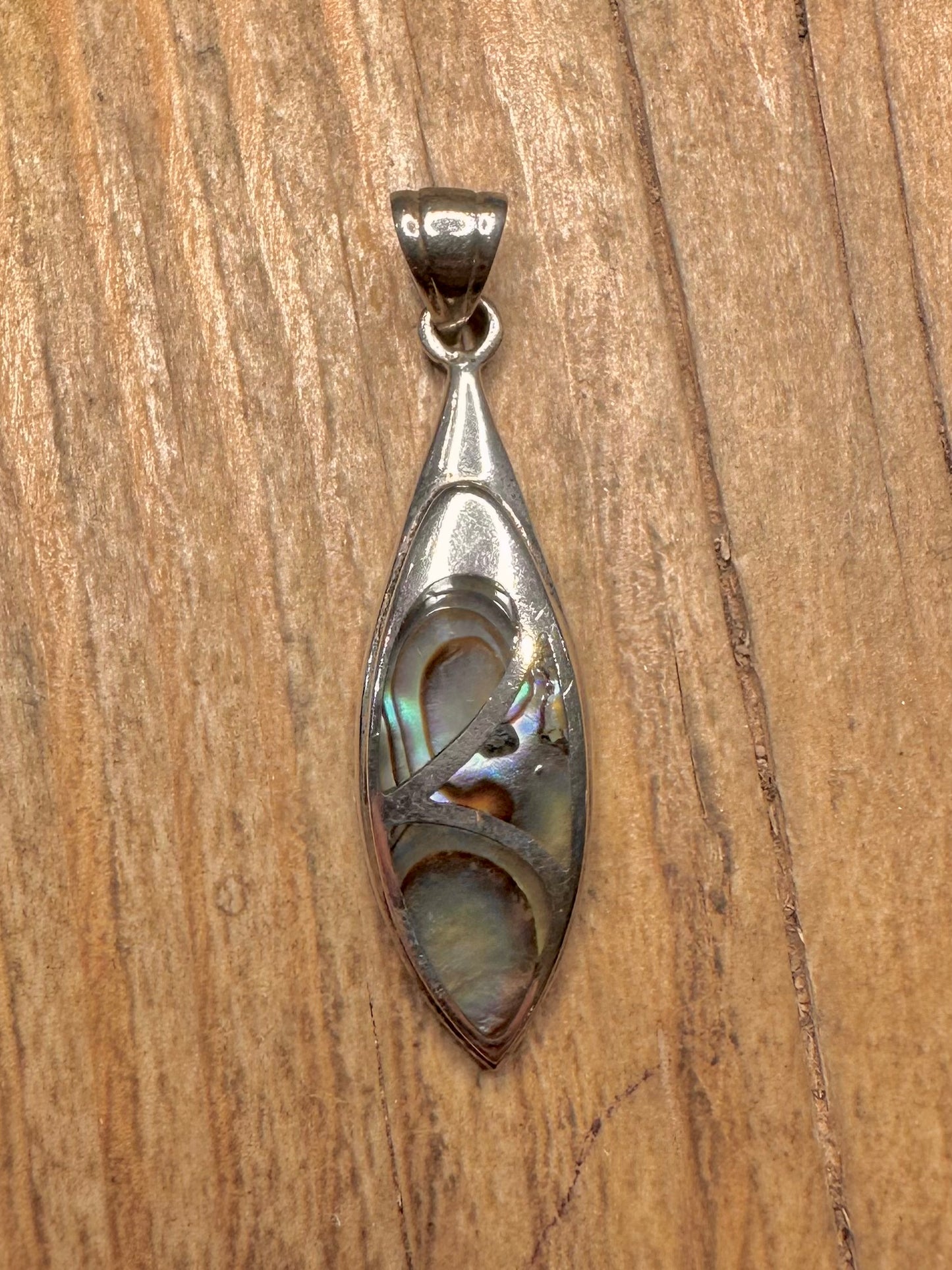 Abstract Abalone 925 Sterling Silver Pendant