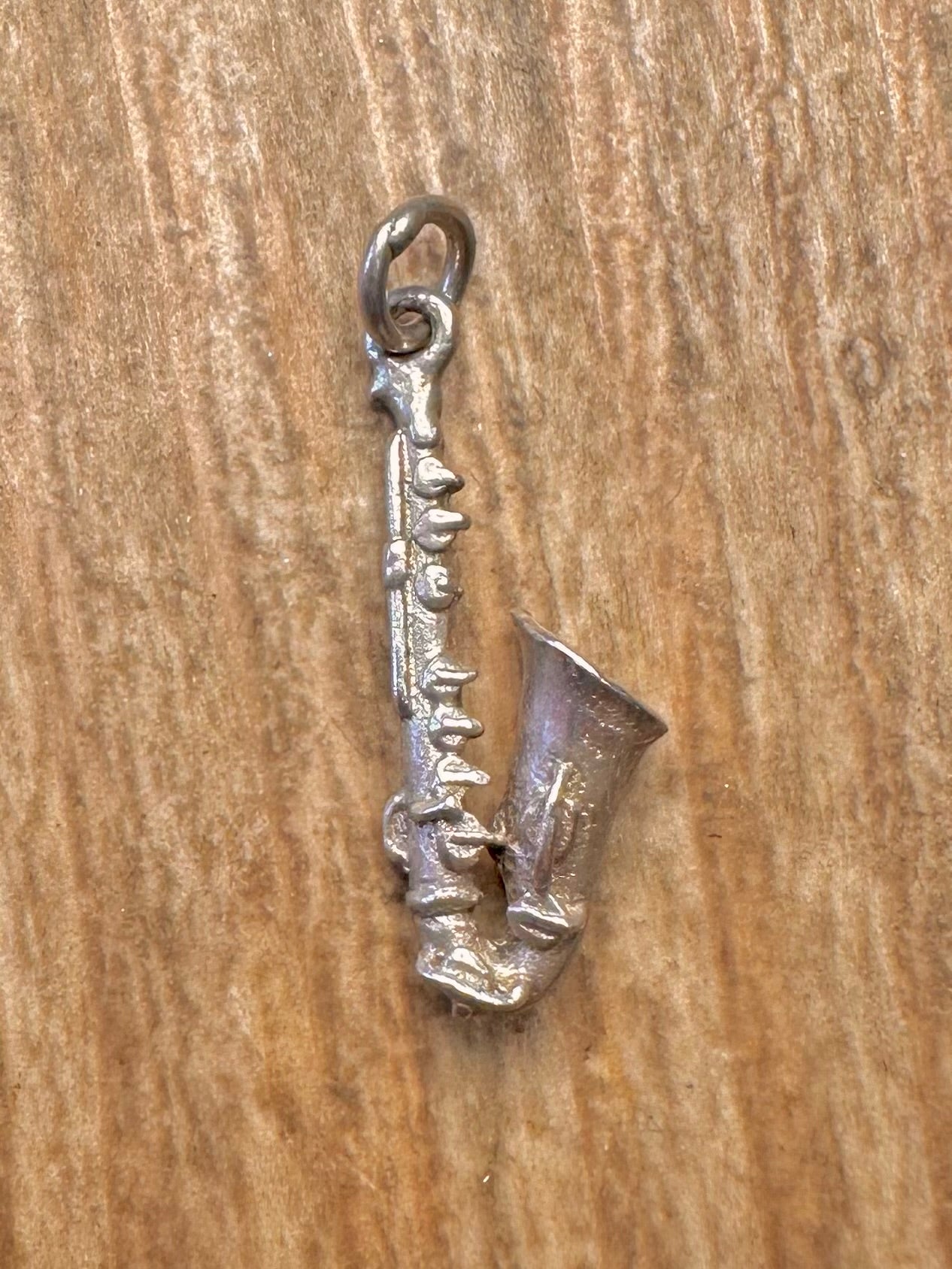 Vintage Saxophone 925 Sterling Silver Charm Pendant