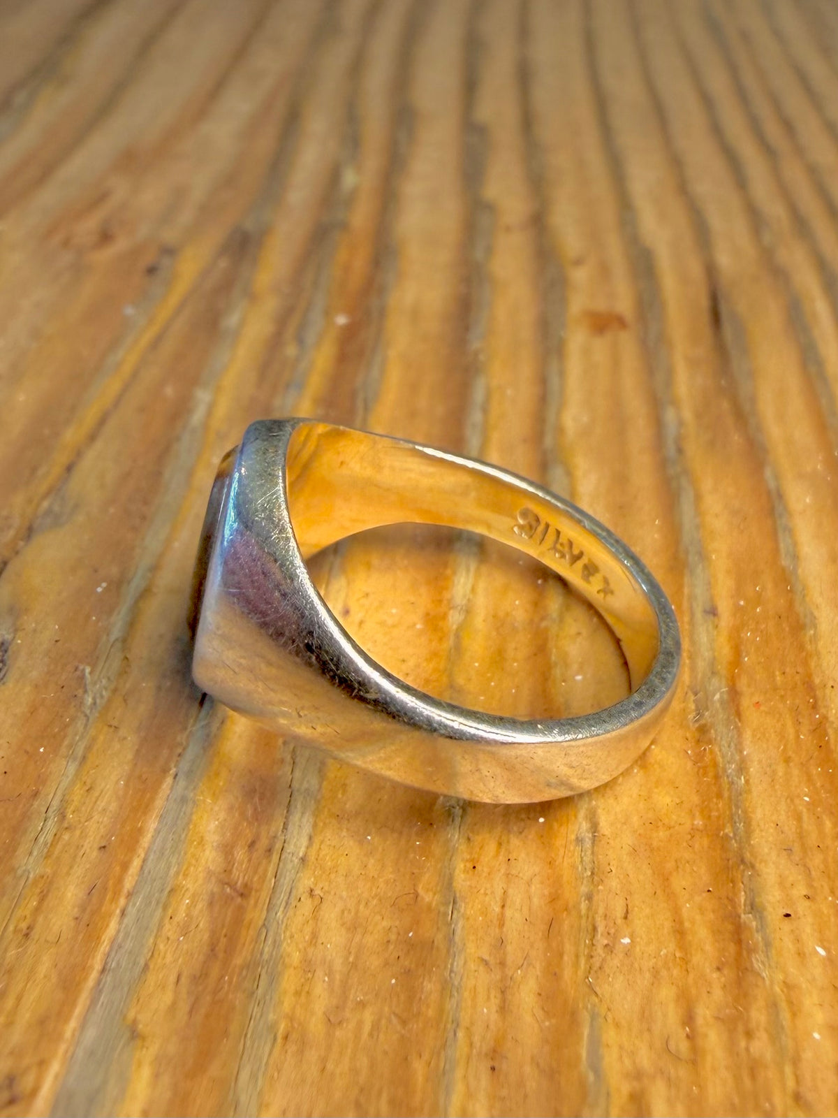Tigers Eye Signet 925 Sterling Silver Size J1/2 Ring