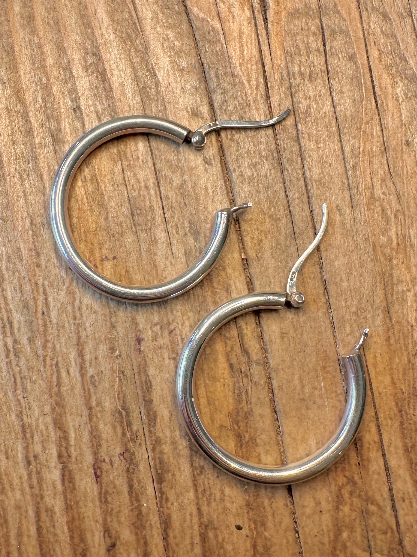 Rounded Hoops 925 Sterling Silver Earrings