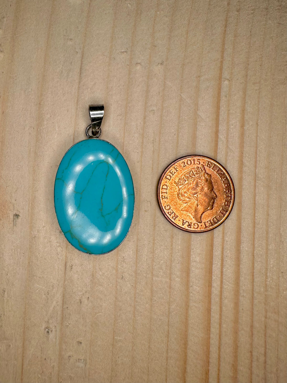 Turquoise Oval 925 Sterling Silver Pendant