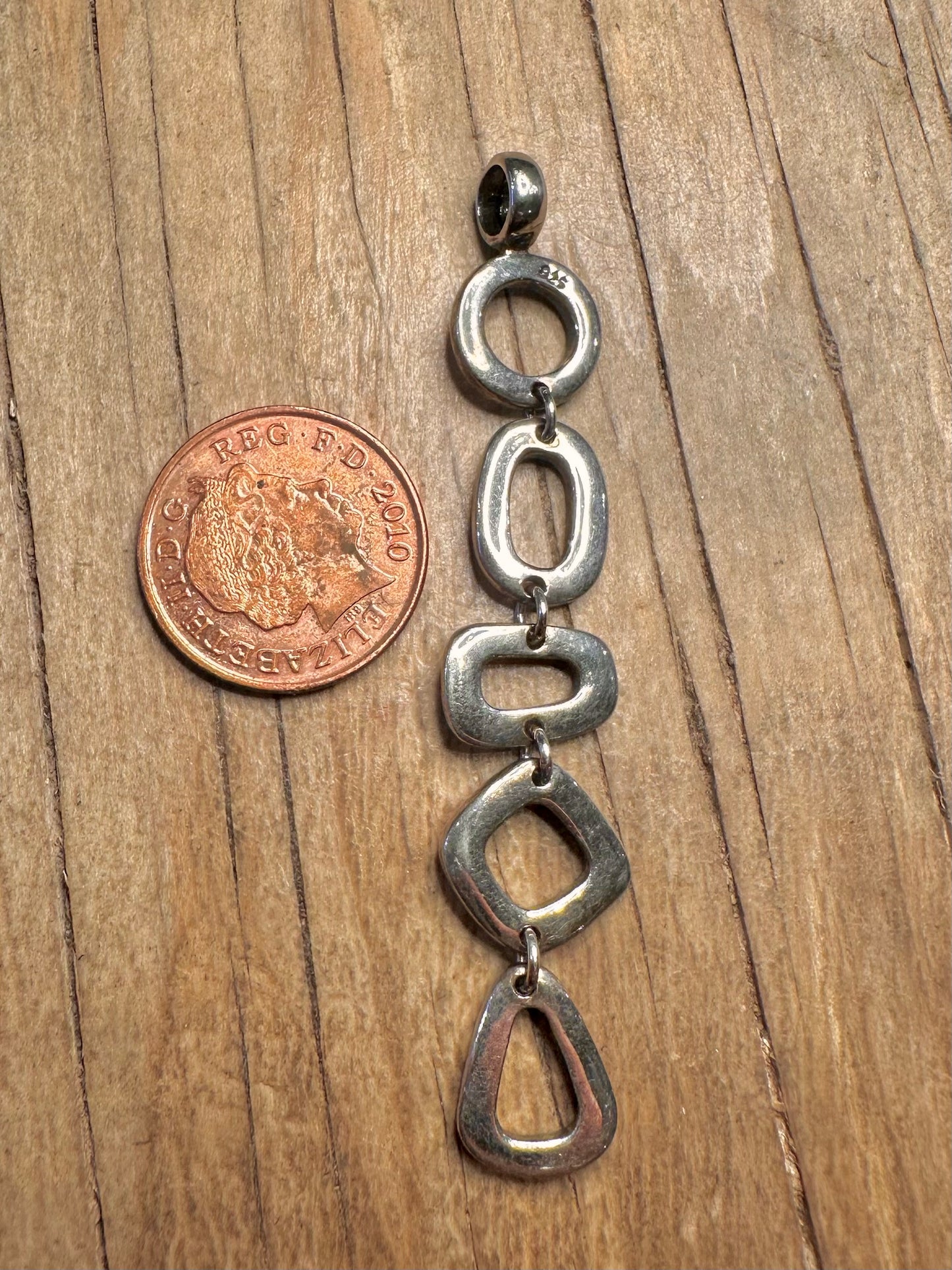 Modernist Abstract Shapes 925 Sterling Silver Pendant