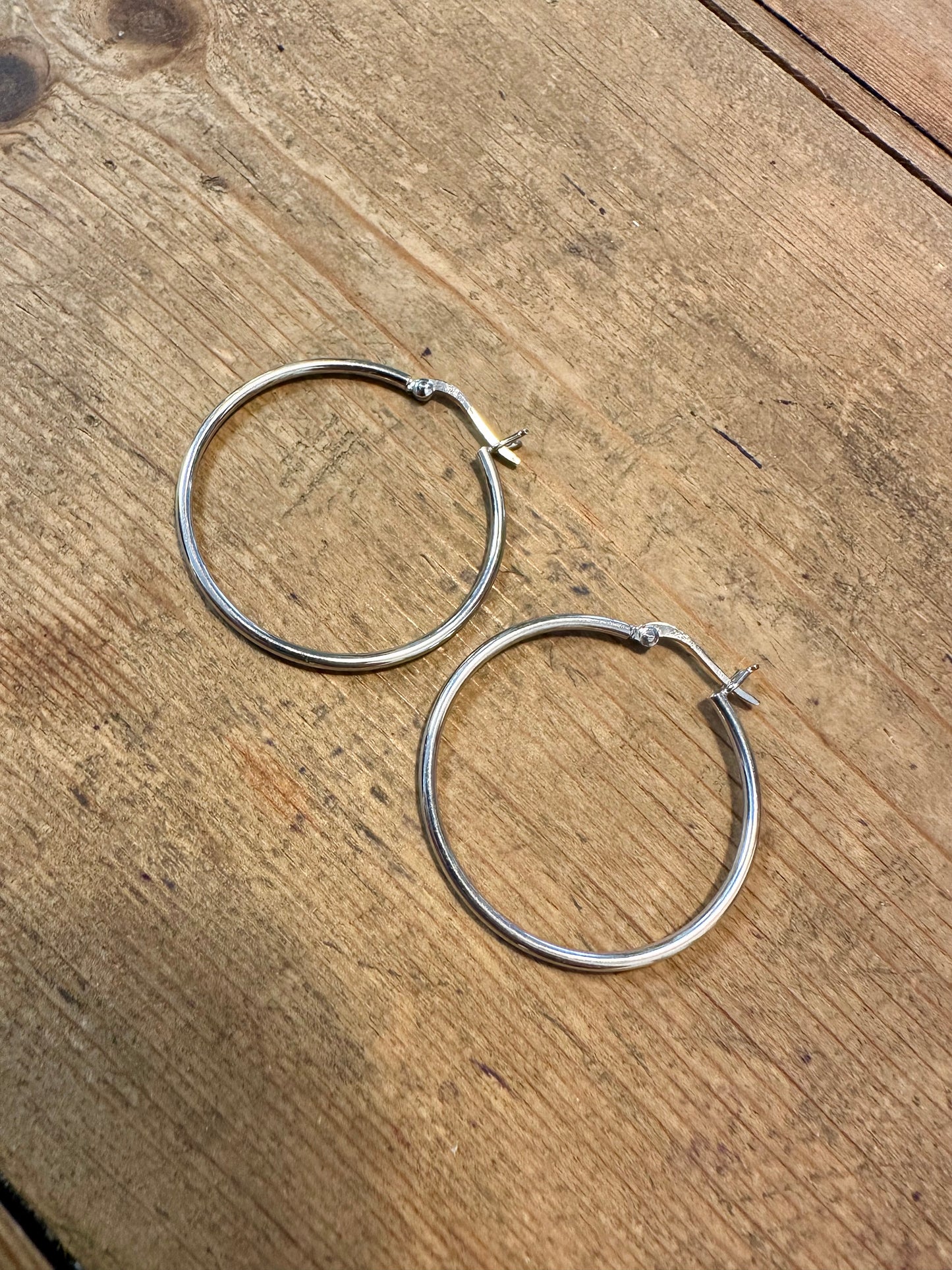 Vintage Hoops 925 Silver Earrings