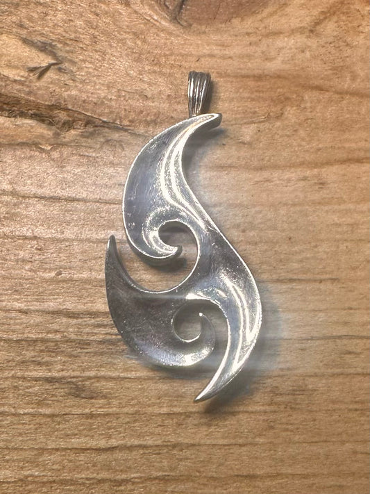 Vintage Tribal Shape 925 Silver Maker DM Pendant