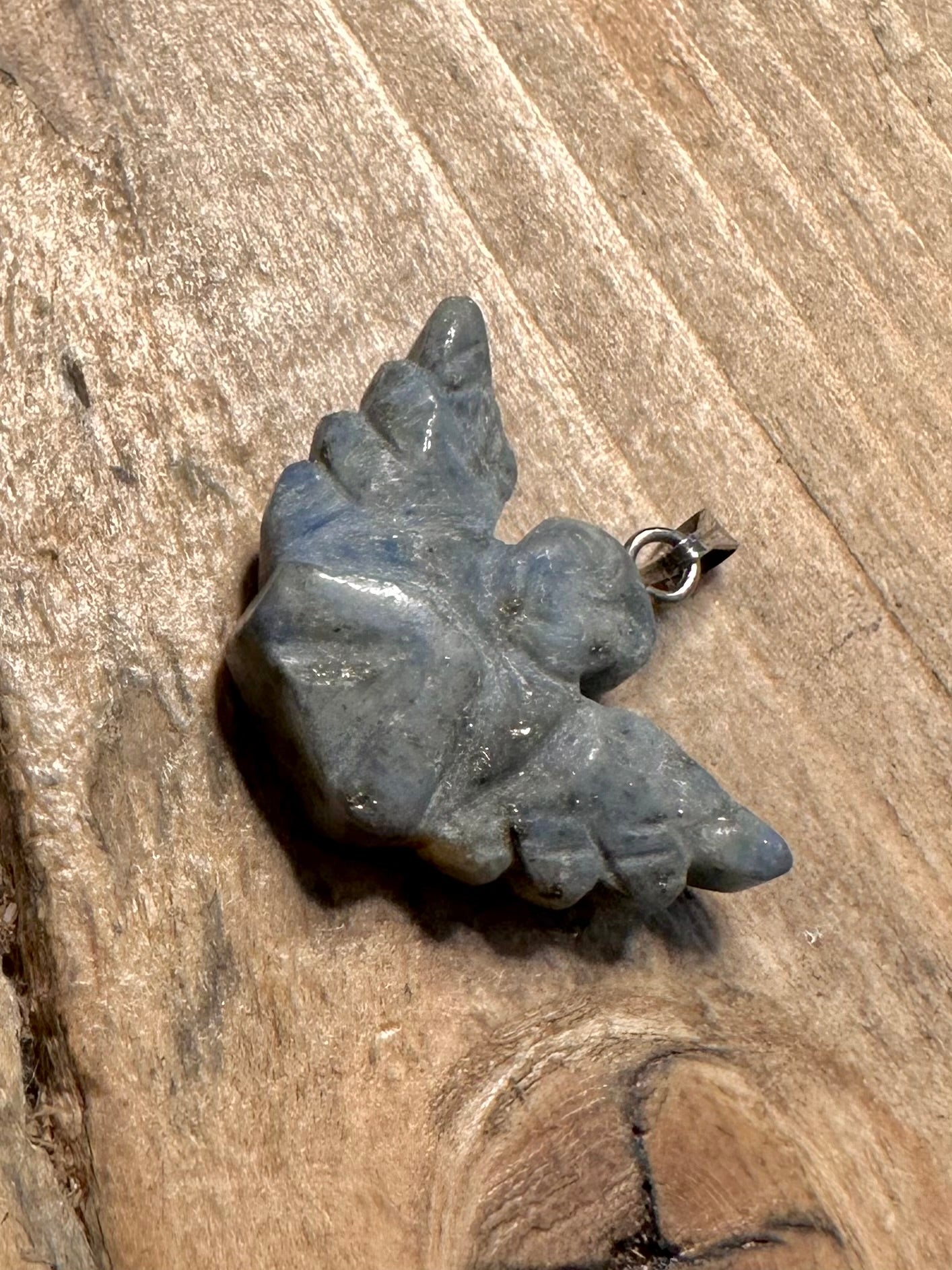 Vintage Blue Angel Stone 925 Silver Pendant