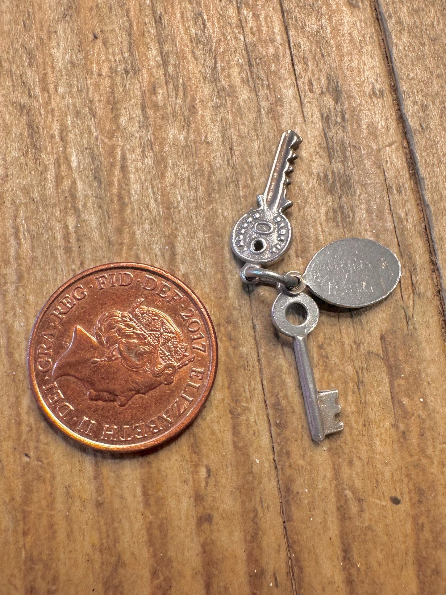 Set House Keys 925 Sterling Silver Charm Pendant