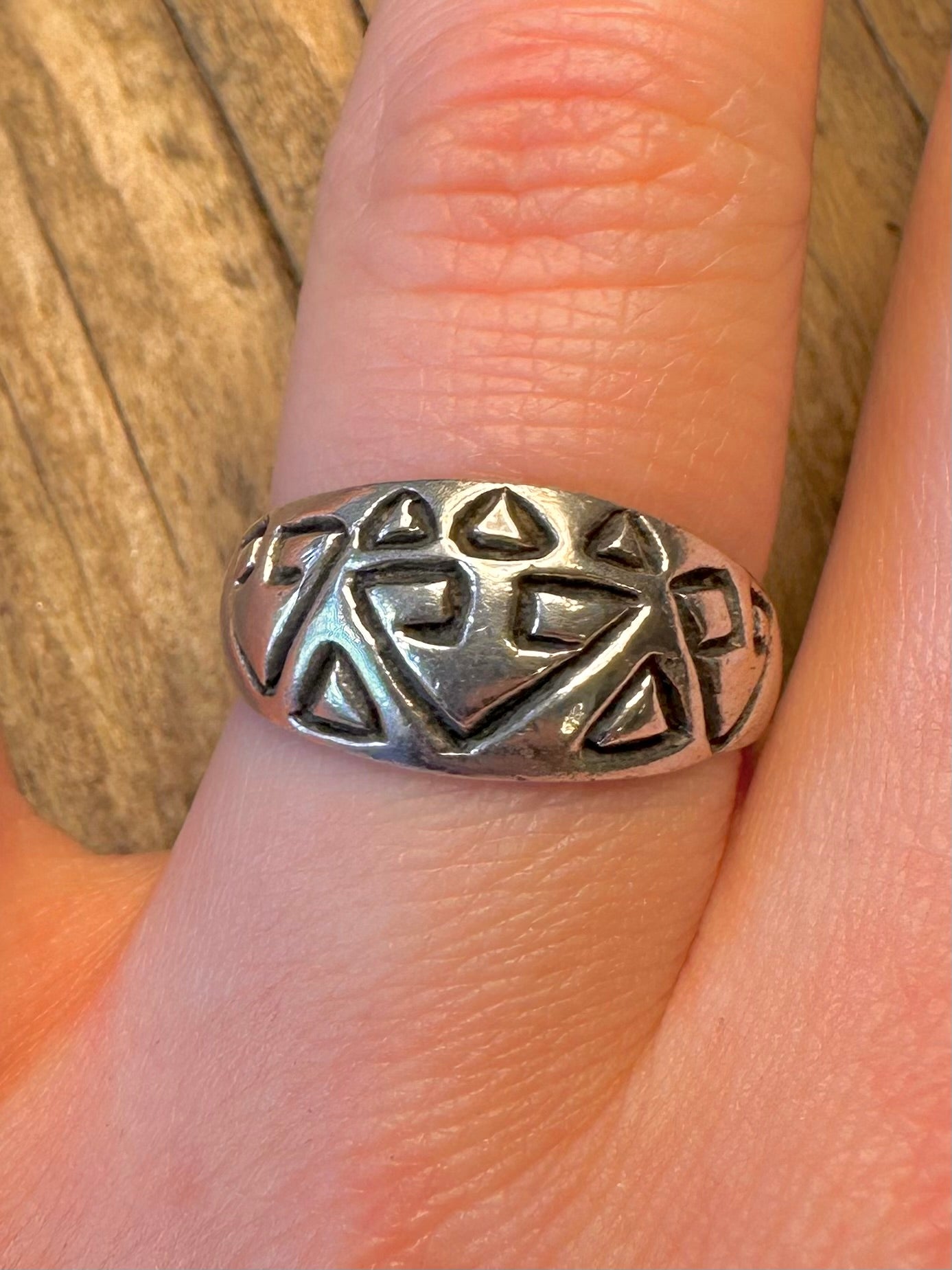 Fertig gravierte Formen 925er Sterlingsilber Ring Größe R1/2