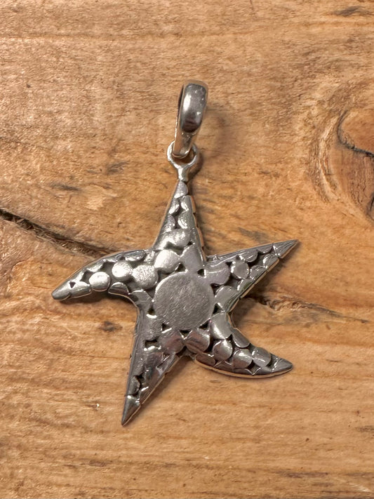 Abstract Filigree Starfish 925 Silver Pendant