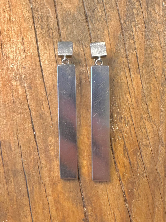 Georg Jensen Aria Design 593D Bar Dangle 925 Sterling Silver Earrings