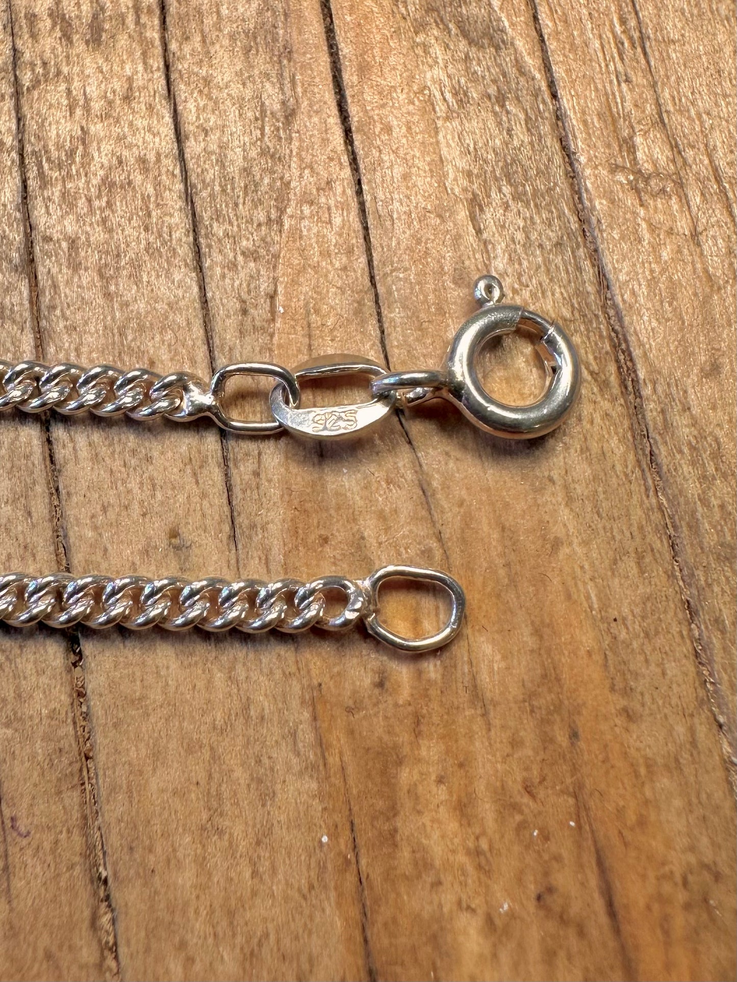 Ingot 2000 and Curb Chain 925 Sterling Silver 20 inch Necklace
