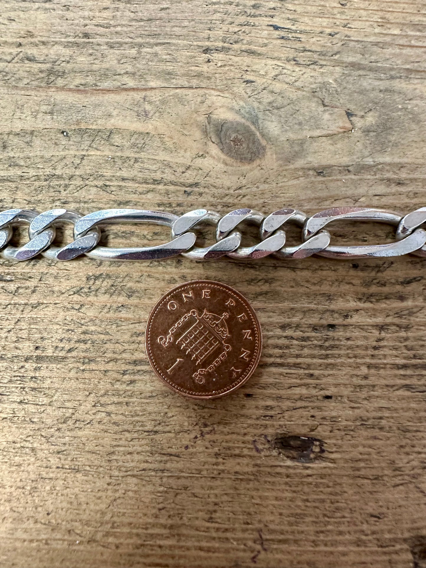 Vintage Figaro Chain 925 Silver 8 inch Bracelet