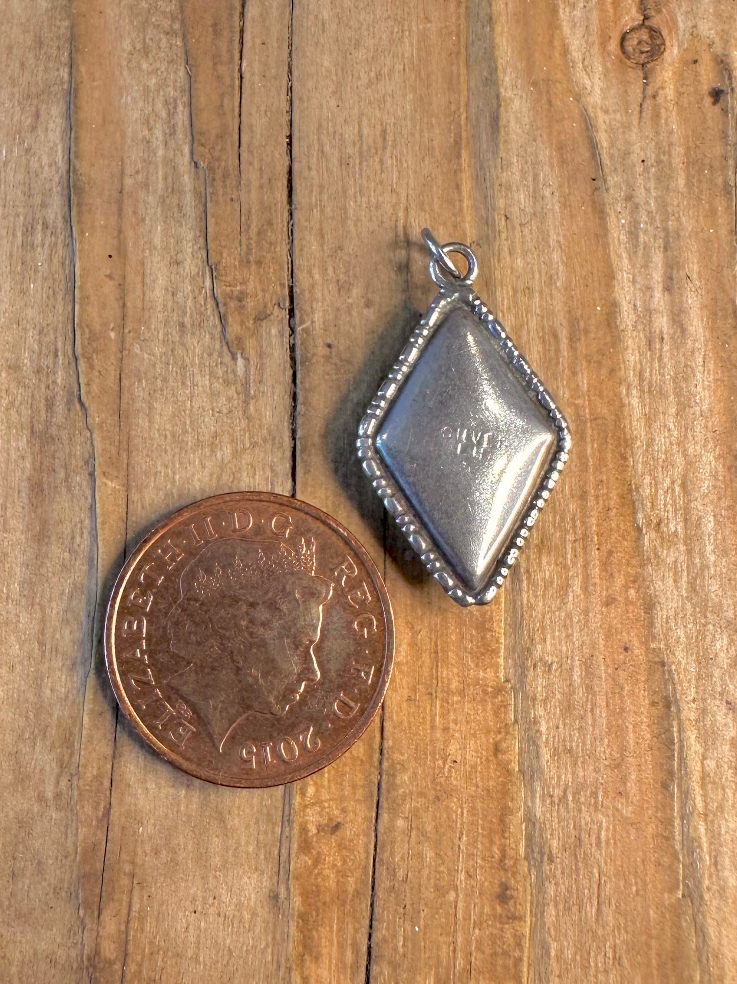 Art Deco Blue Butterfly Wing Maker LH 925 Sterling Silver Pendant