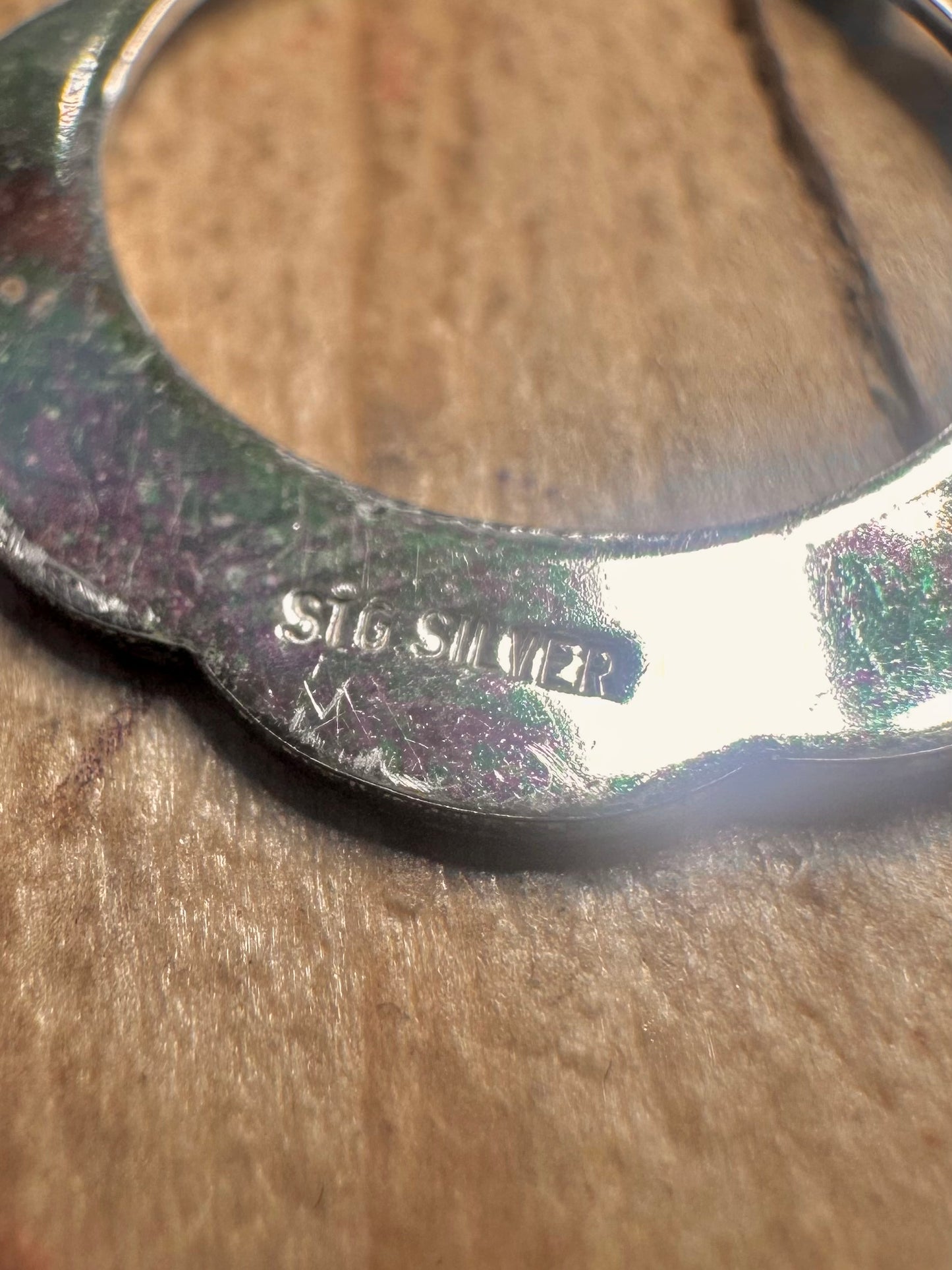 Vintage Unique Shape Hoop 925 Sterling Silver Earrings