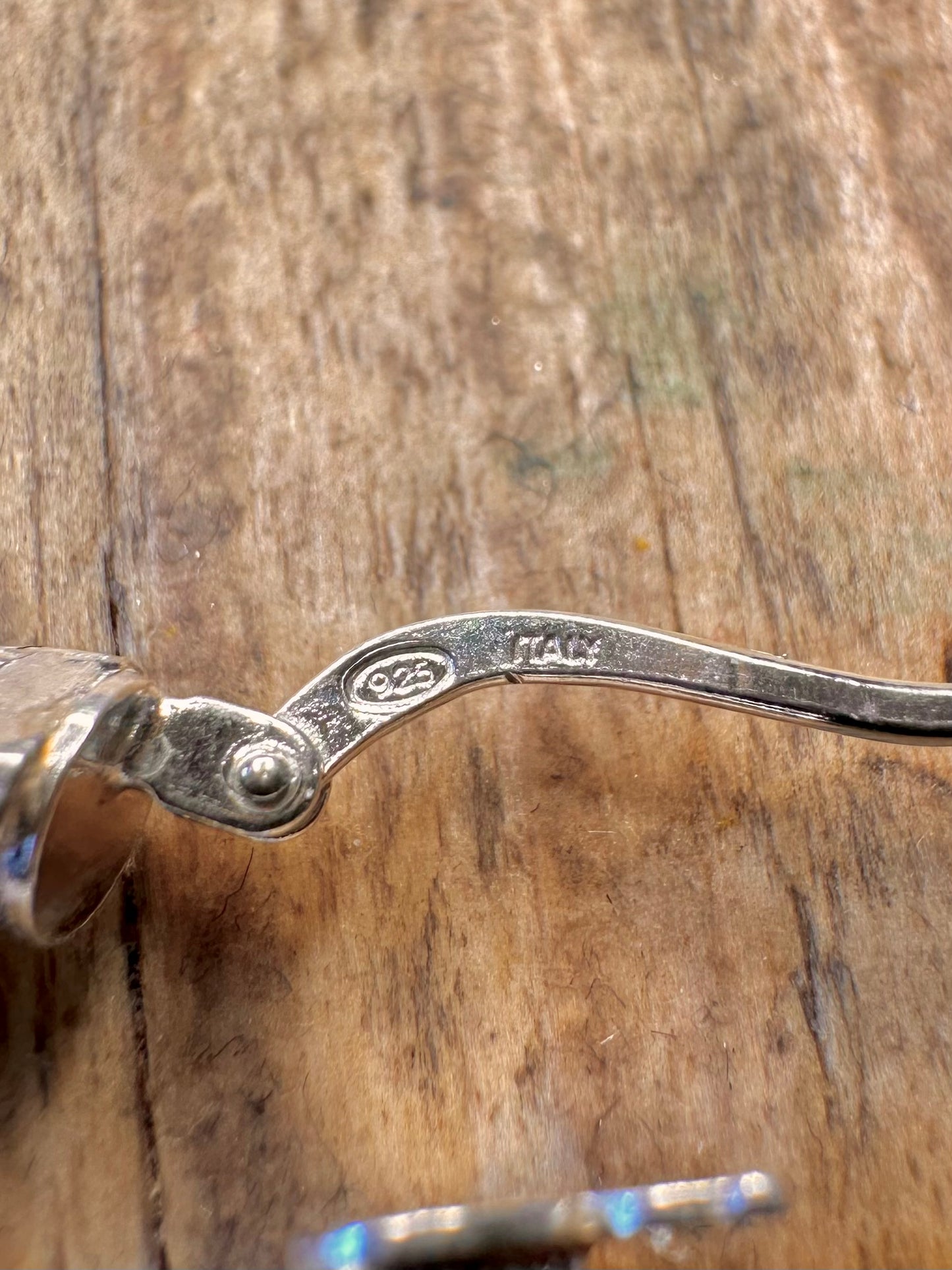 Klobige strukturierte Creolen Italien 925 Sterling Silber Ohrringe