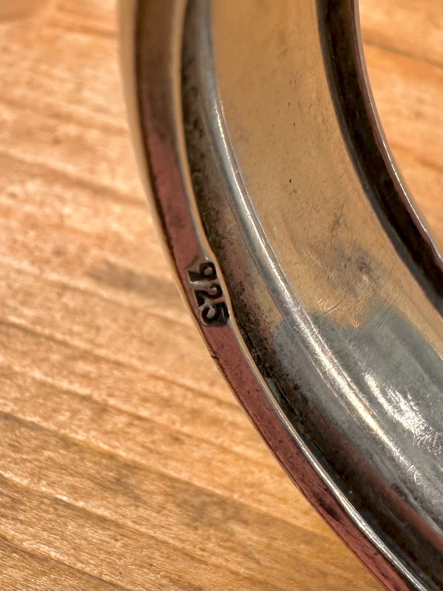 Abstract Curved 925 Silver Cuff Bangle