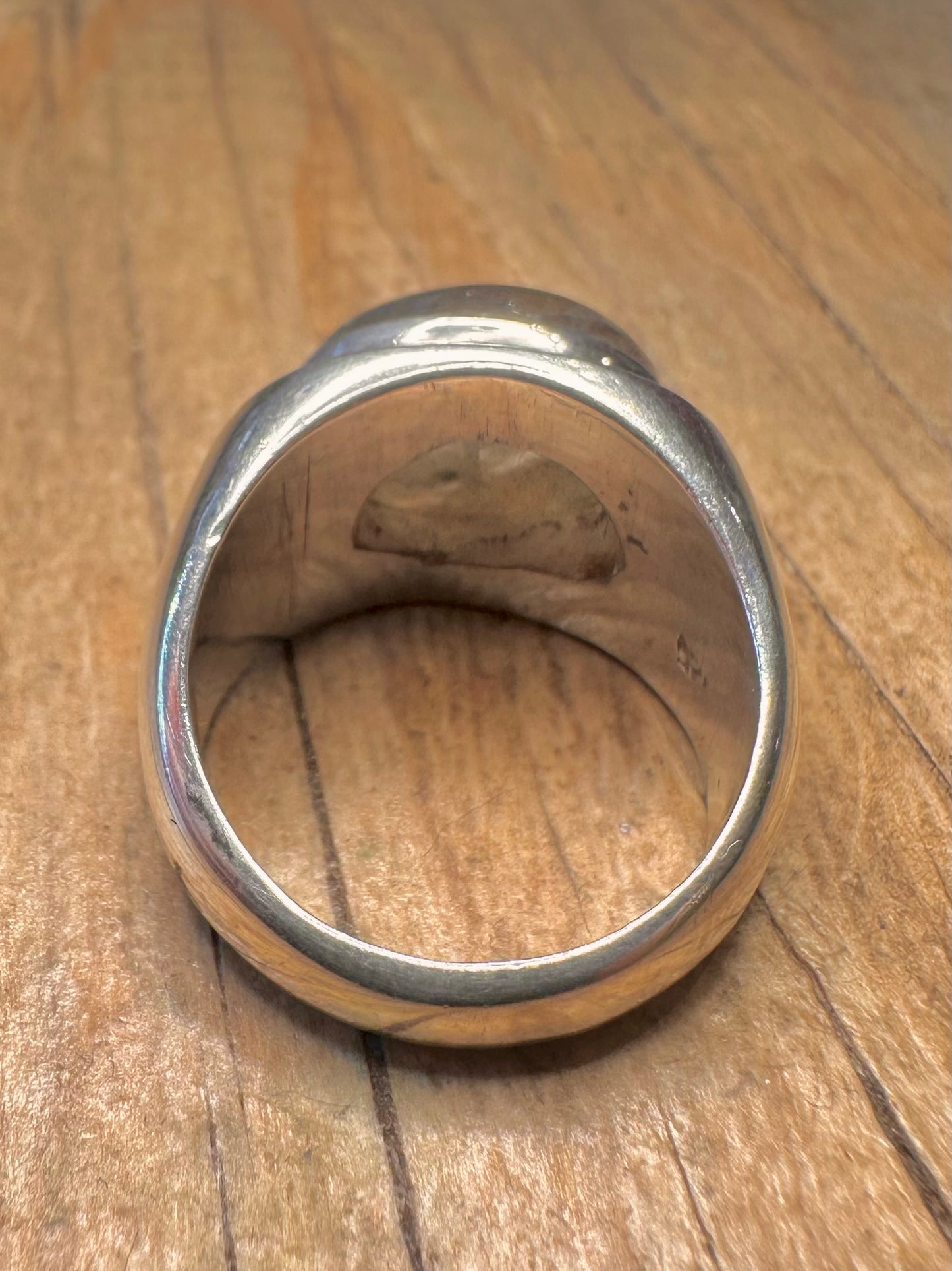 Modernist klobiger Labradorit Oval 925 Sterling Silber Ring Größe N