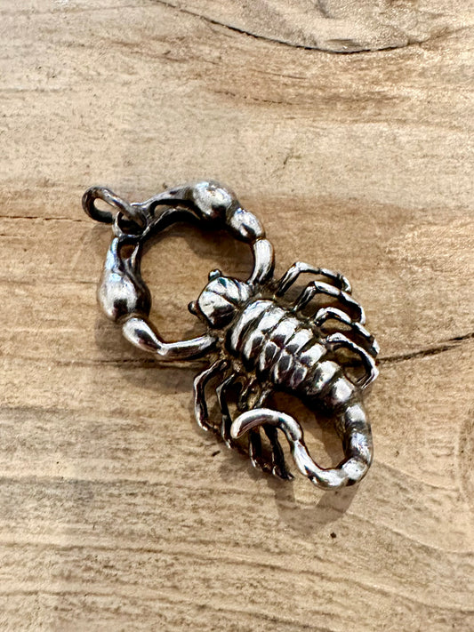 Vintage Scorpion Solid 925 Silver Pendant