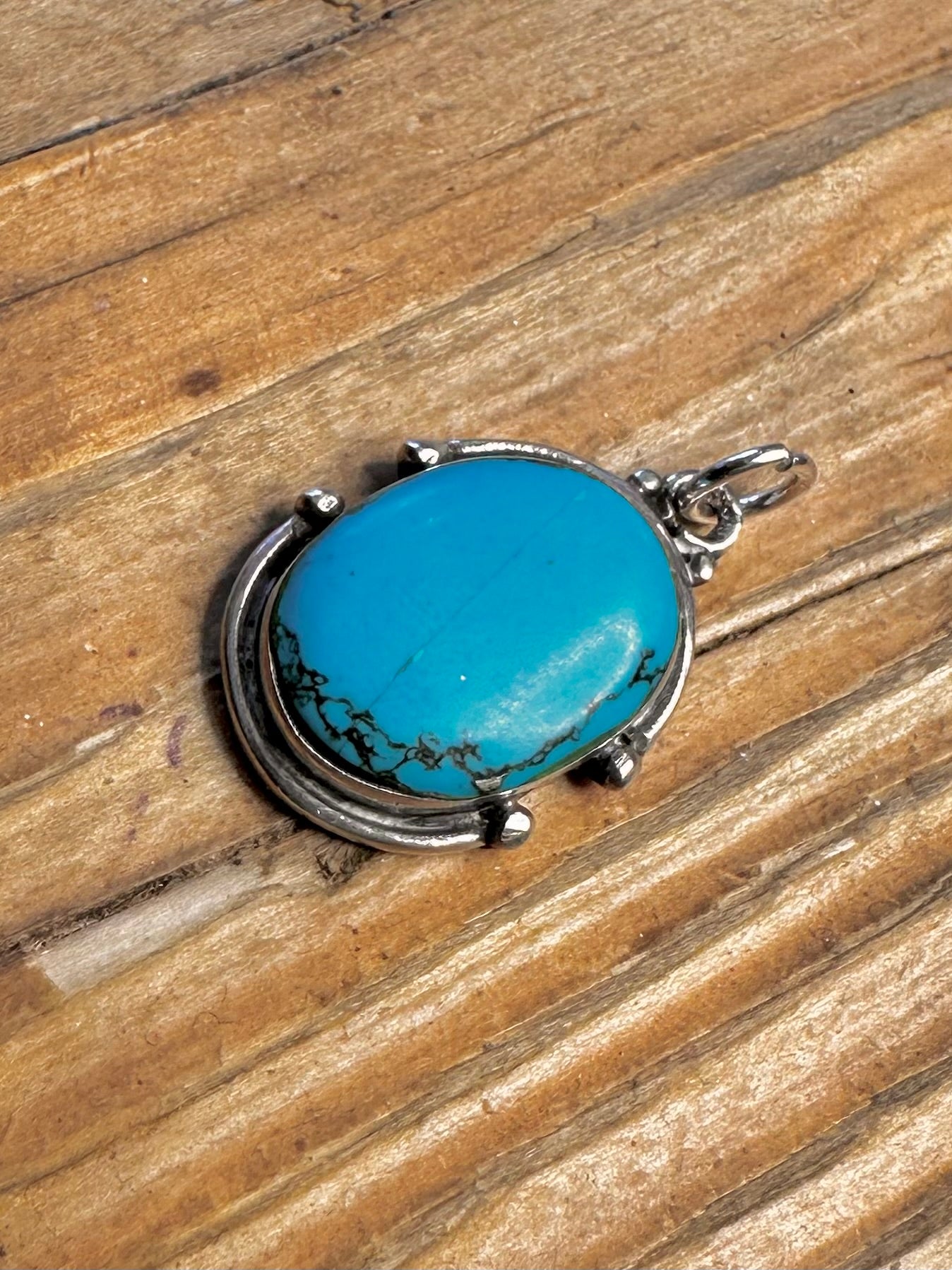 Oval Howlite 925 Sterling Silver Pendant