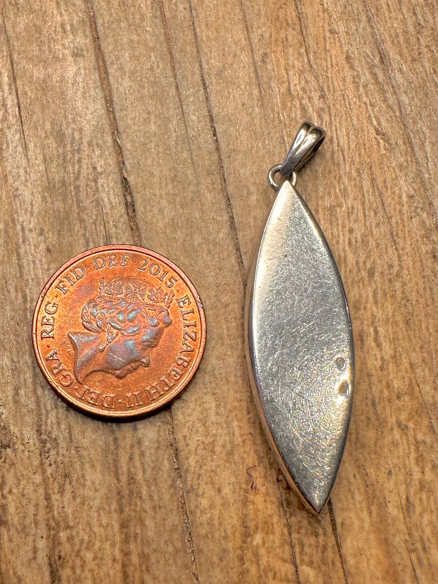 Vintage Amber 925 Sterling Silver Pendant