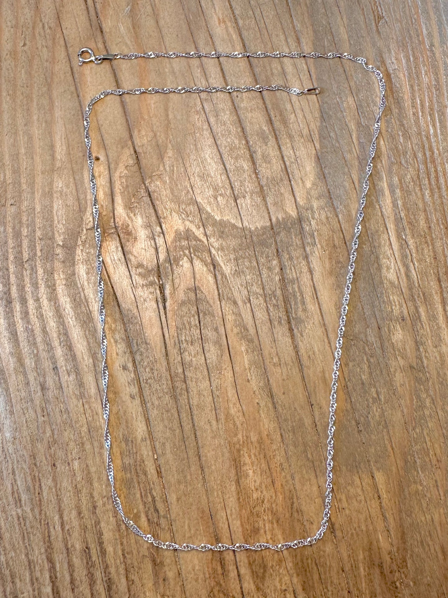 Singapore Twisted Chain 925 Sterling Silver 20.8 inch Necklace