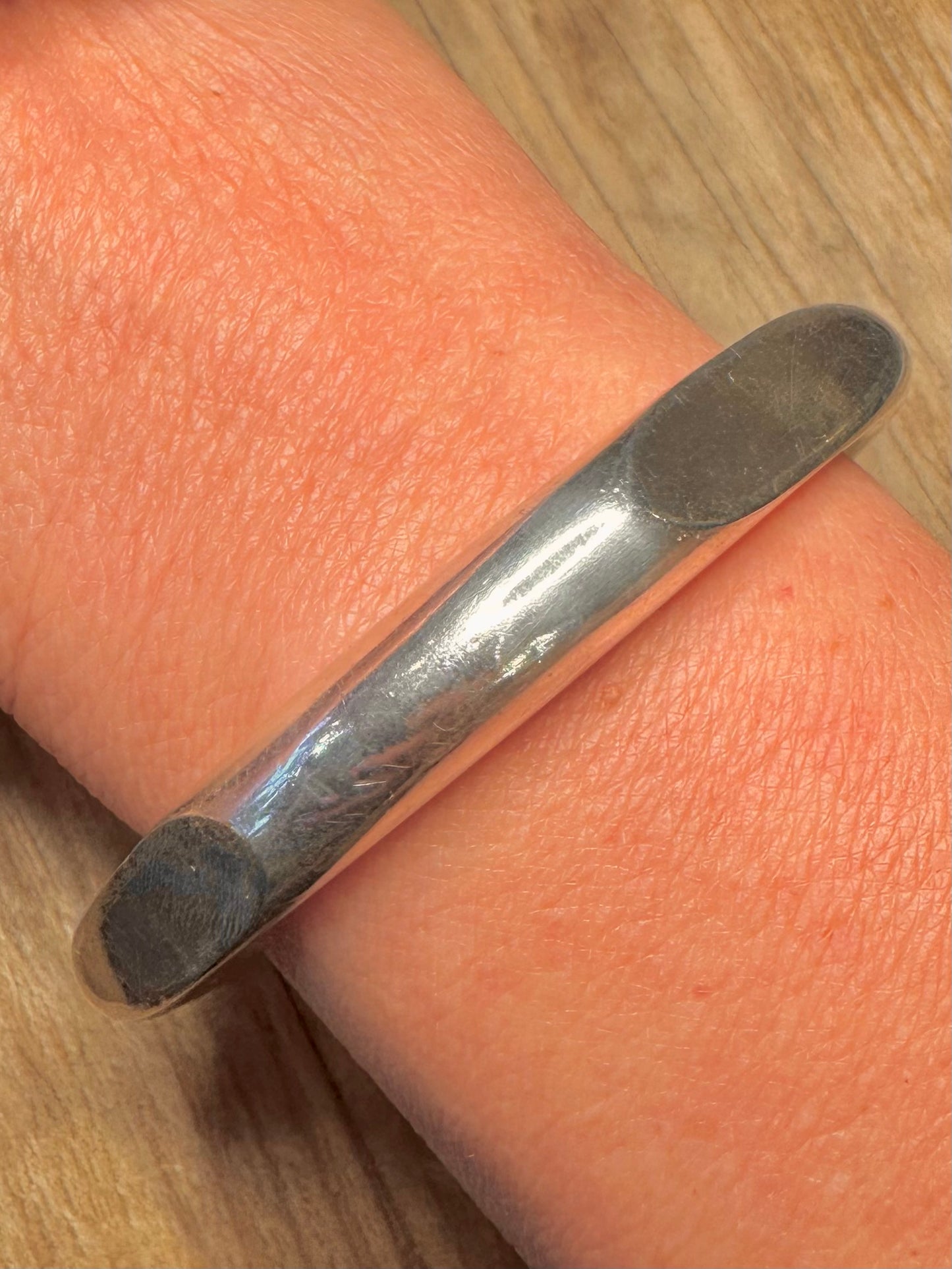 Abstract Chunky Shaped 925 Sterling Silver Bangle